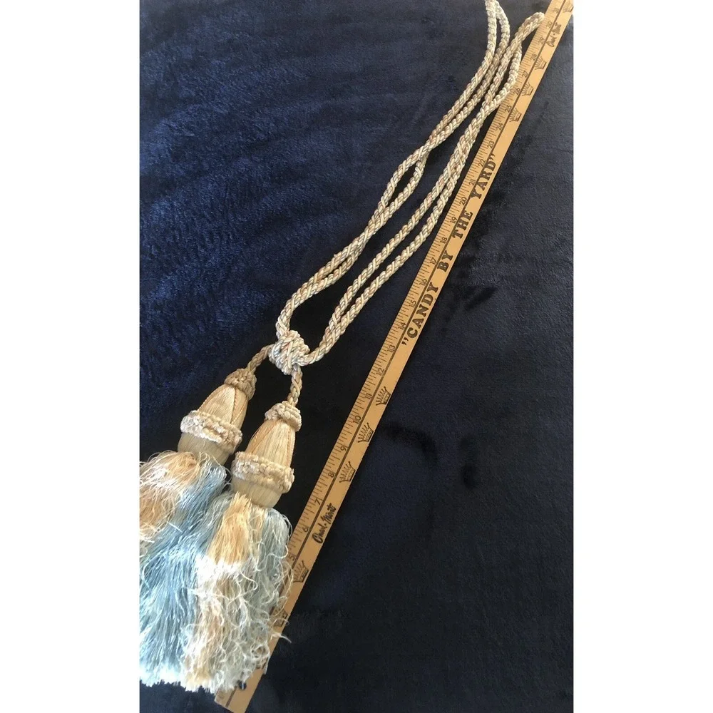 Blue & Peach Curtain Rope Tieback with 6